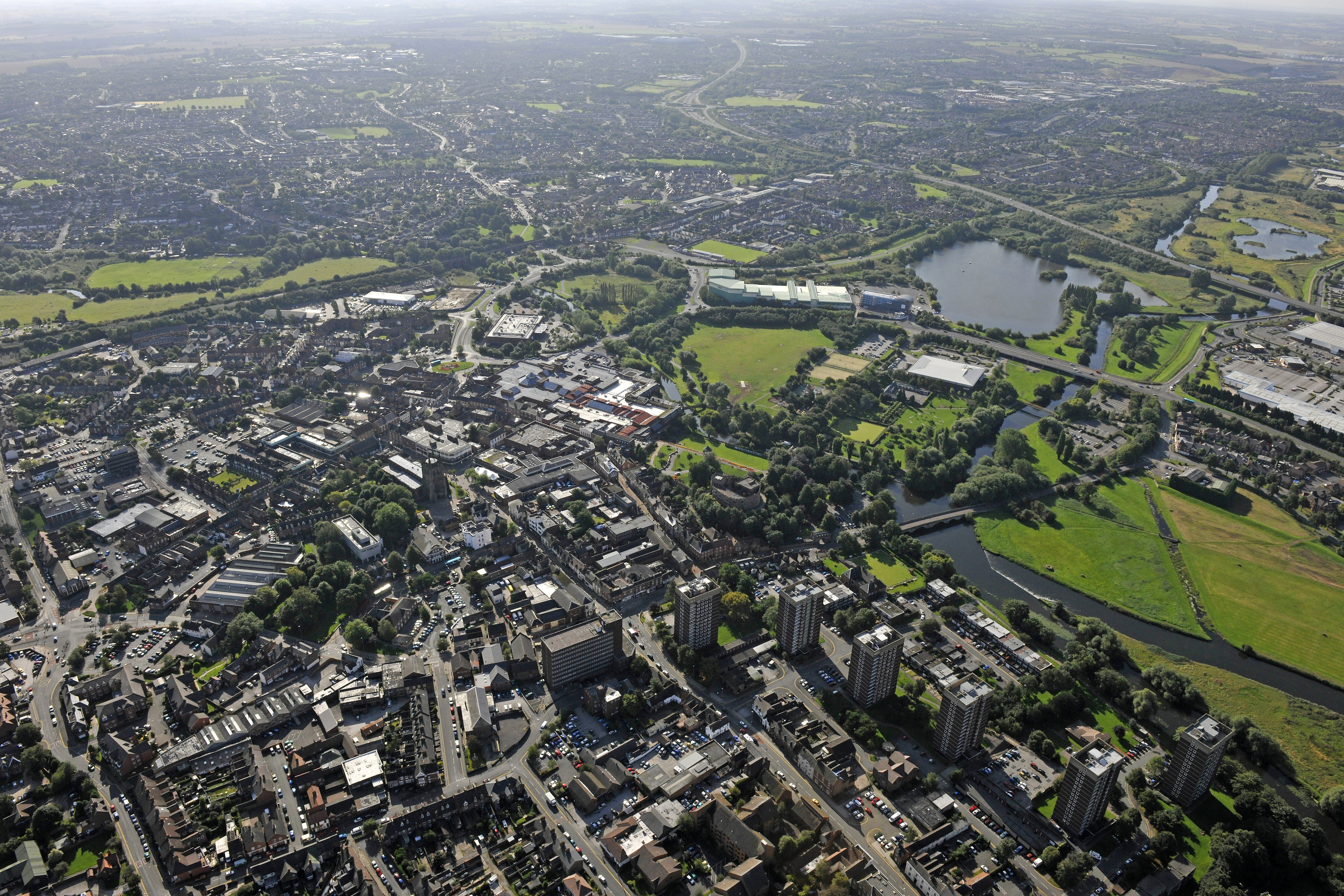 An aerial view of Tamworth