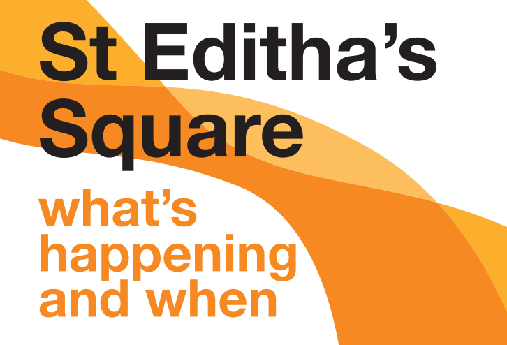 Orange swirl behind the title text