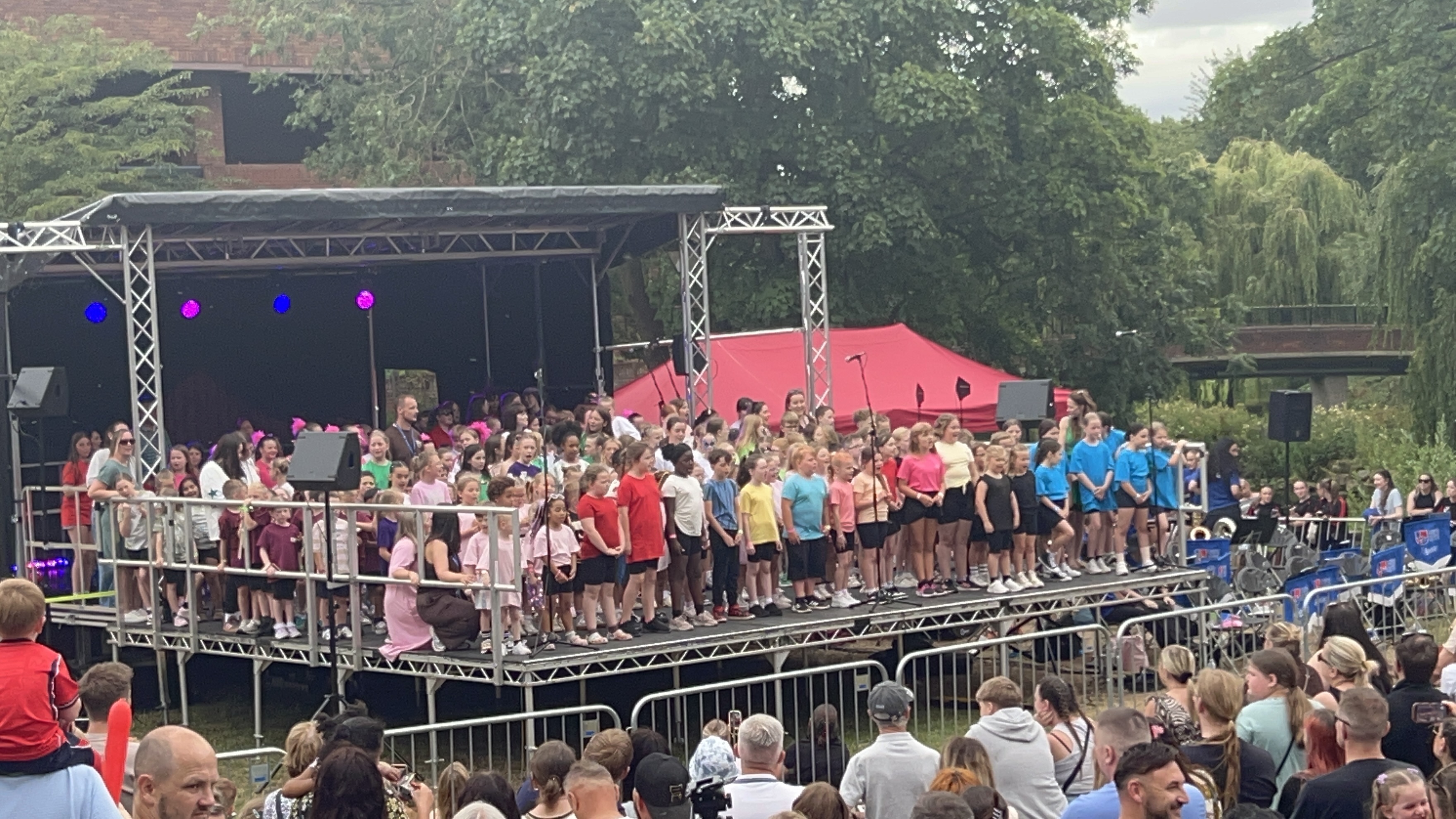 Lots of people on a stage