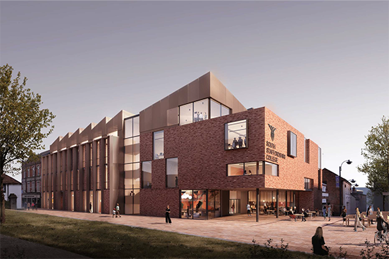 A modern building with windows