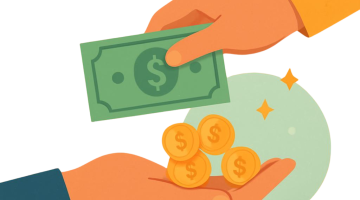 two hands exchanging money