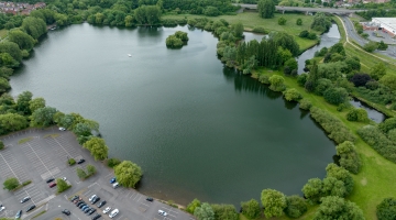 Aerial view of Borrowpit Lake in Tamworth