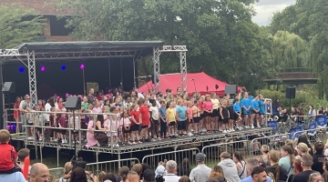 Lots of people on a stage